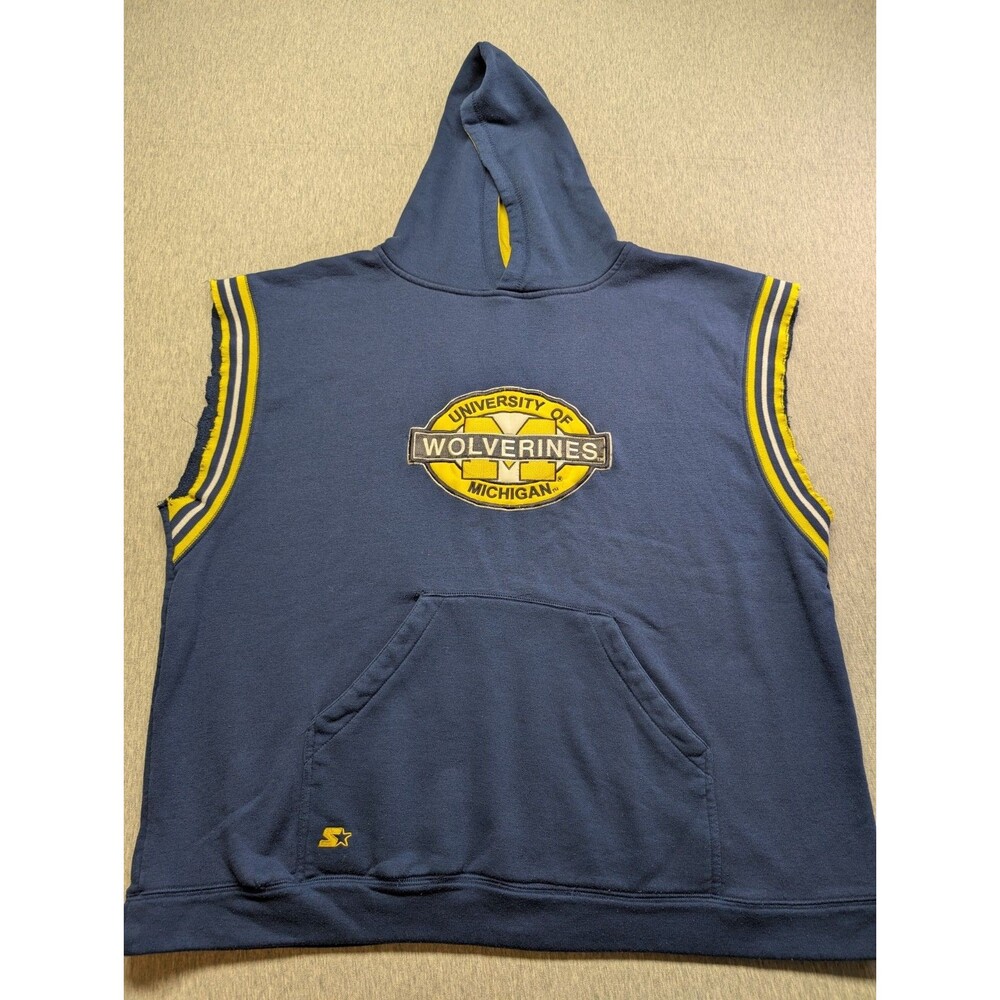 Vtg 90s Starter Team West Virginia Mountaineers Sweater Hoodie Men's Size 2XL